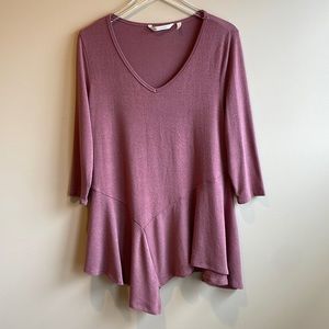 Soft Surroundings Asymmetrical Dusty Rose Tunic Size Large
